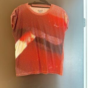 Zadig & Voltaire Graphic Orange Pink Jersey Top